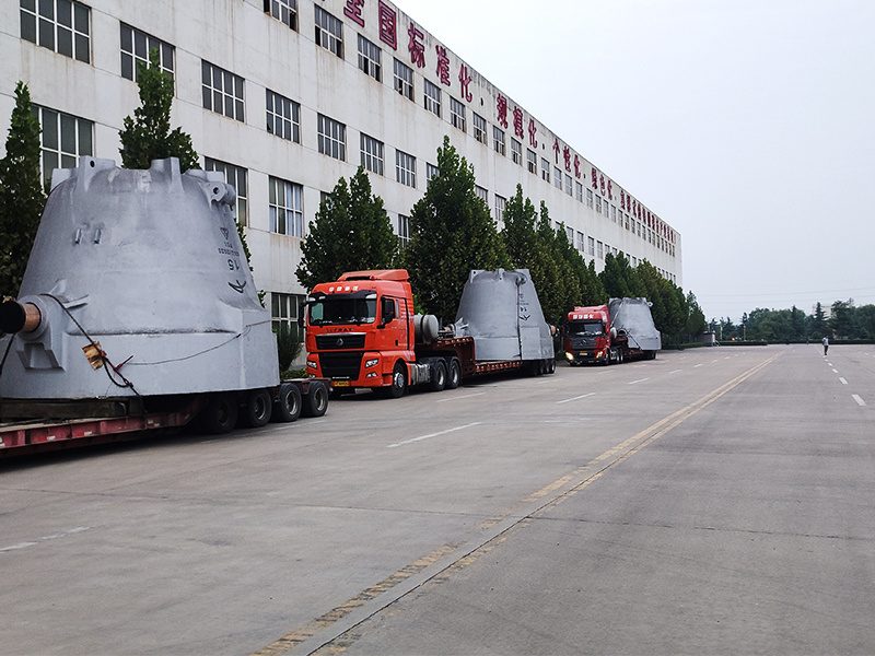 Slag pots loaded for export shipment to ArcelorMittal Brazil
