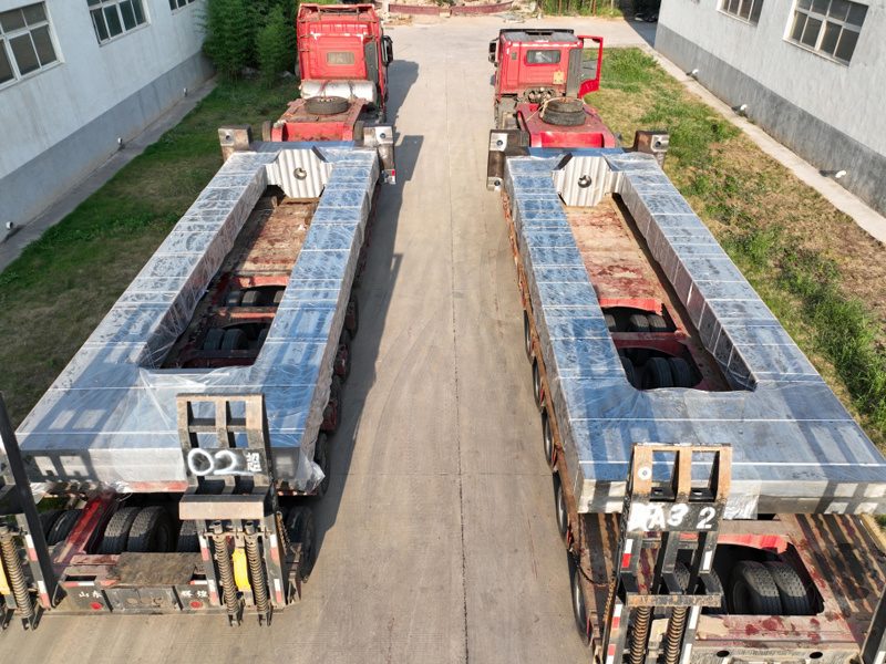 185 ton rolling mill stand housing loaded for shipment
