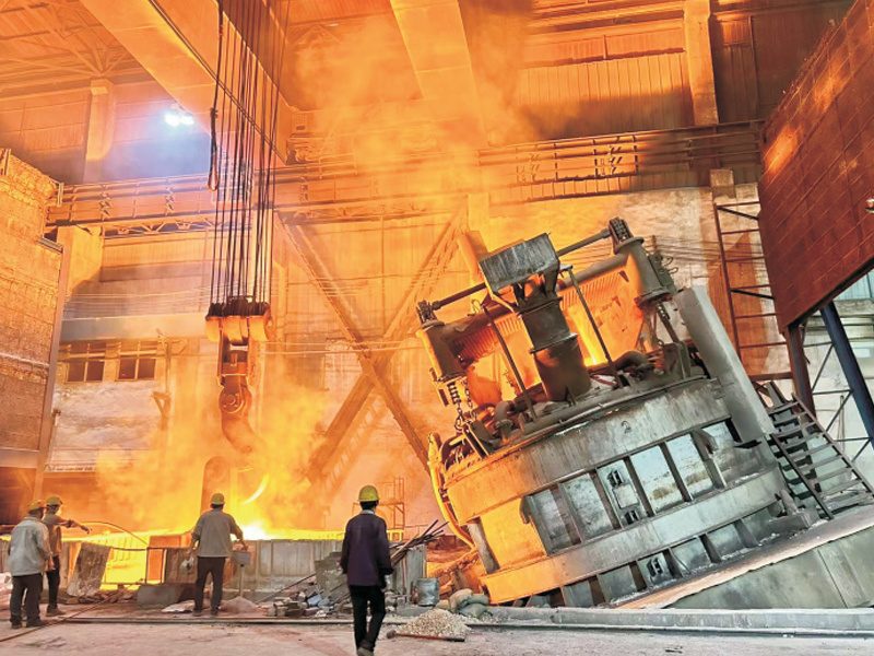 80T ultra-high power electric arc furnace in operation