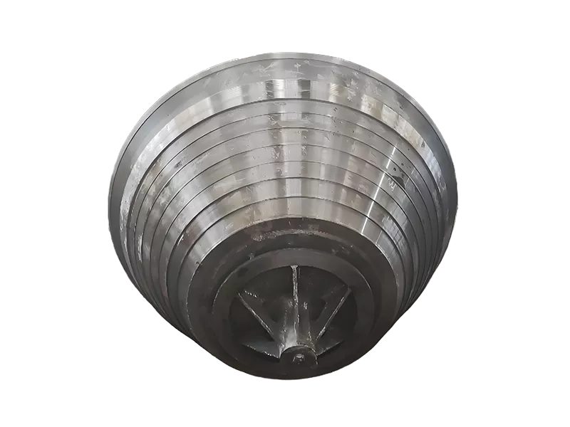 Blast furnace material bell steel casting with machined sealing surface